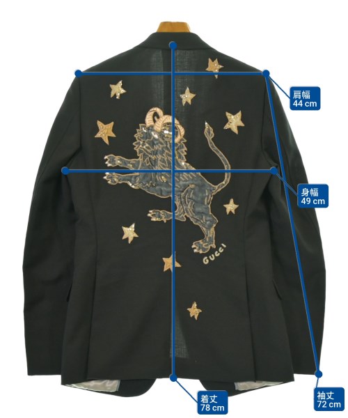 GUCCI（グッチ）カジュアルジャケット 黒 サイズ:46(M位) メンズ/2200592557045