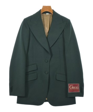 GUCCIグッチ テーラードジャケット レディース　イエロー　42 GUCCI（グッチ）テーラードジャケット 緑 サイズ:44(L位