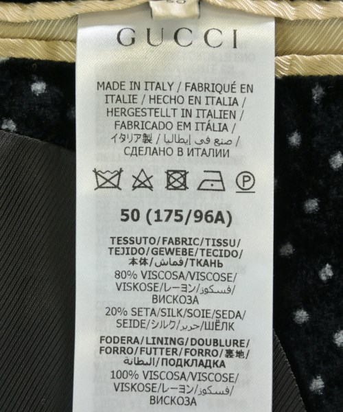 GUCCI（グッチ）テーラードジャケット 黒 サイズ:50(XL位) メンズ/2200584129076