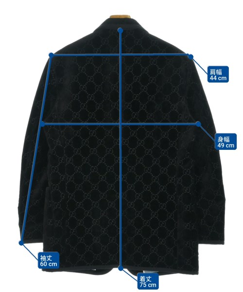 GUCCI（グッチ）テーラードジャケット 黒 サイズ:46(M位) メンズ/2200552726016