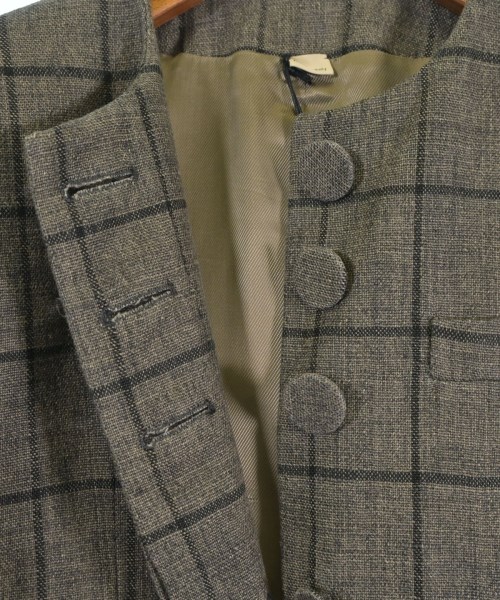 GUCCI（グッチ）ノーカラージャケット 茶 サイズ:38(S位) レディース/2200623526057