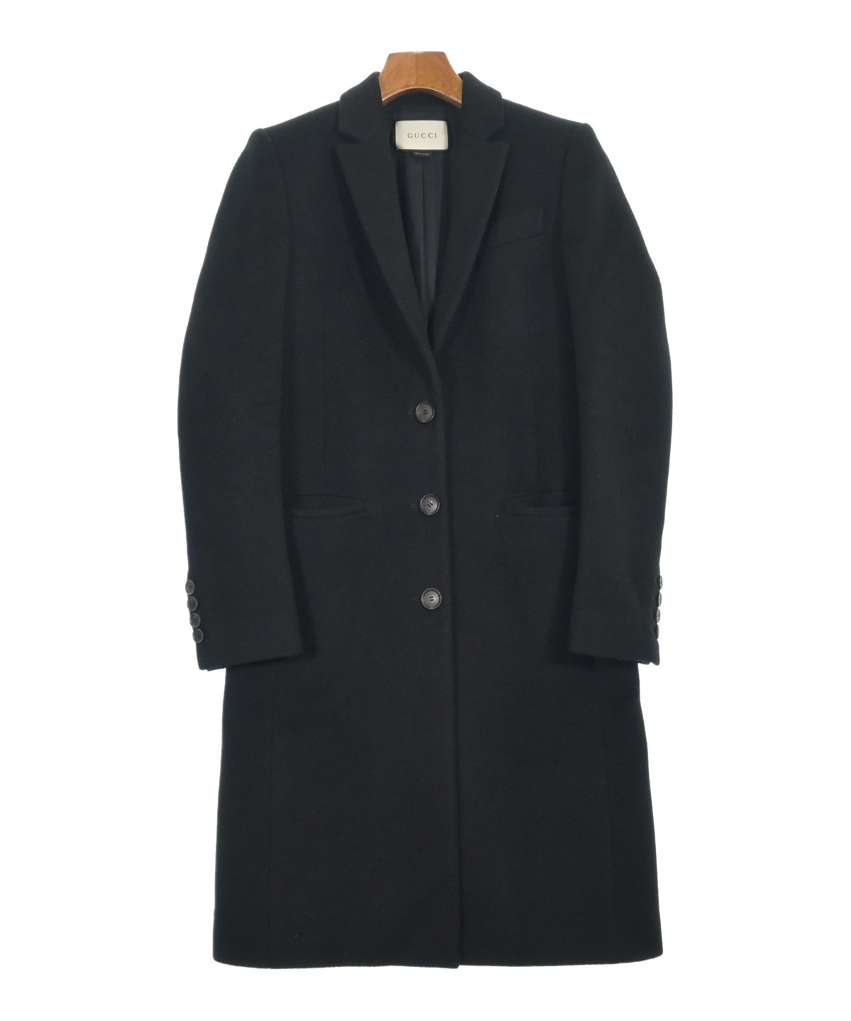 美品 GUCCI ブラック チェスターコート サイズ40 GUCCI（グッチ）チェスターコート 黒 サイズ:40(M位) レディース