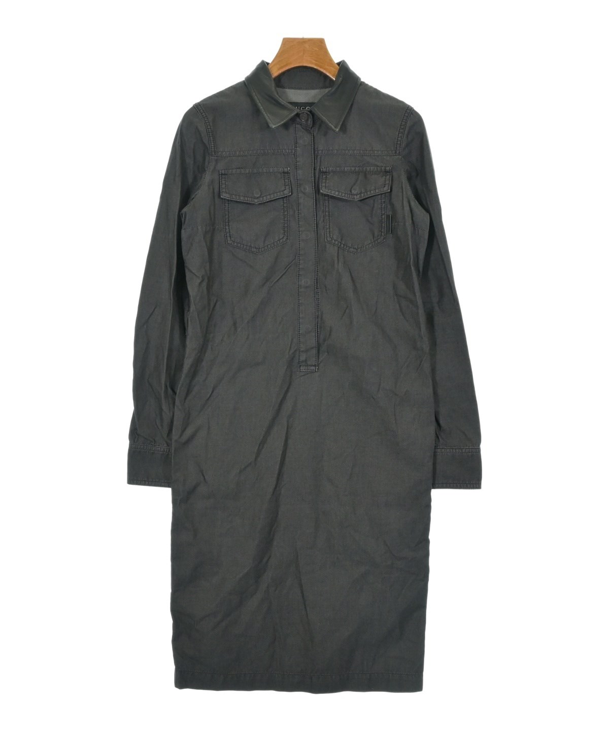 GUCCI（グッチ）シャツワンピース 黒 サイズ:36(XS位) レディース