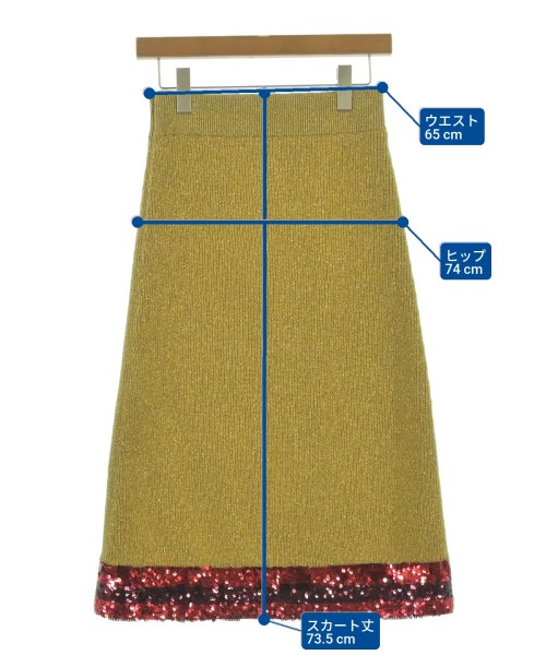 GUCCI（グッチ）ロング・マキシ丈スカート ゴールド サイズ:XS レディース/2200631188124