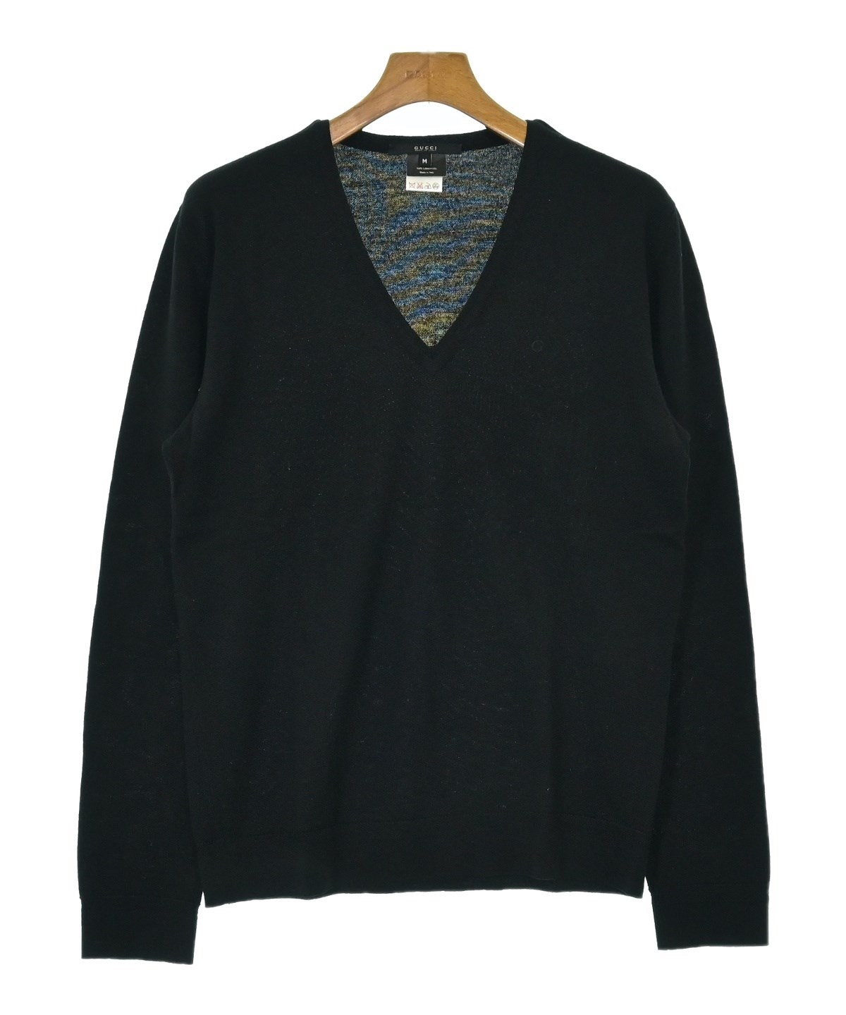 USED●Gucci グッチ ブラック ニットセーター長袖 黒 ニットジャケット GUCCI（グッチ）ニット・セーター 黒 サイズ:M メンズ/2200633505066