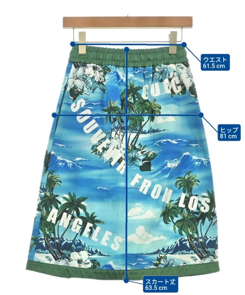 GUCCI（グッチ）ひざ丈スカート 青 サイズ:XS レディース/2200610804038