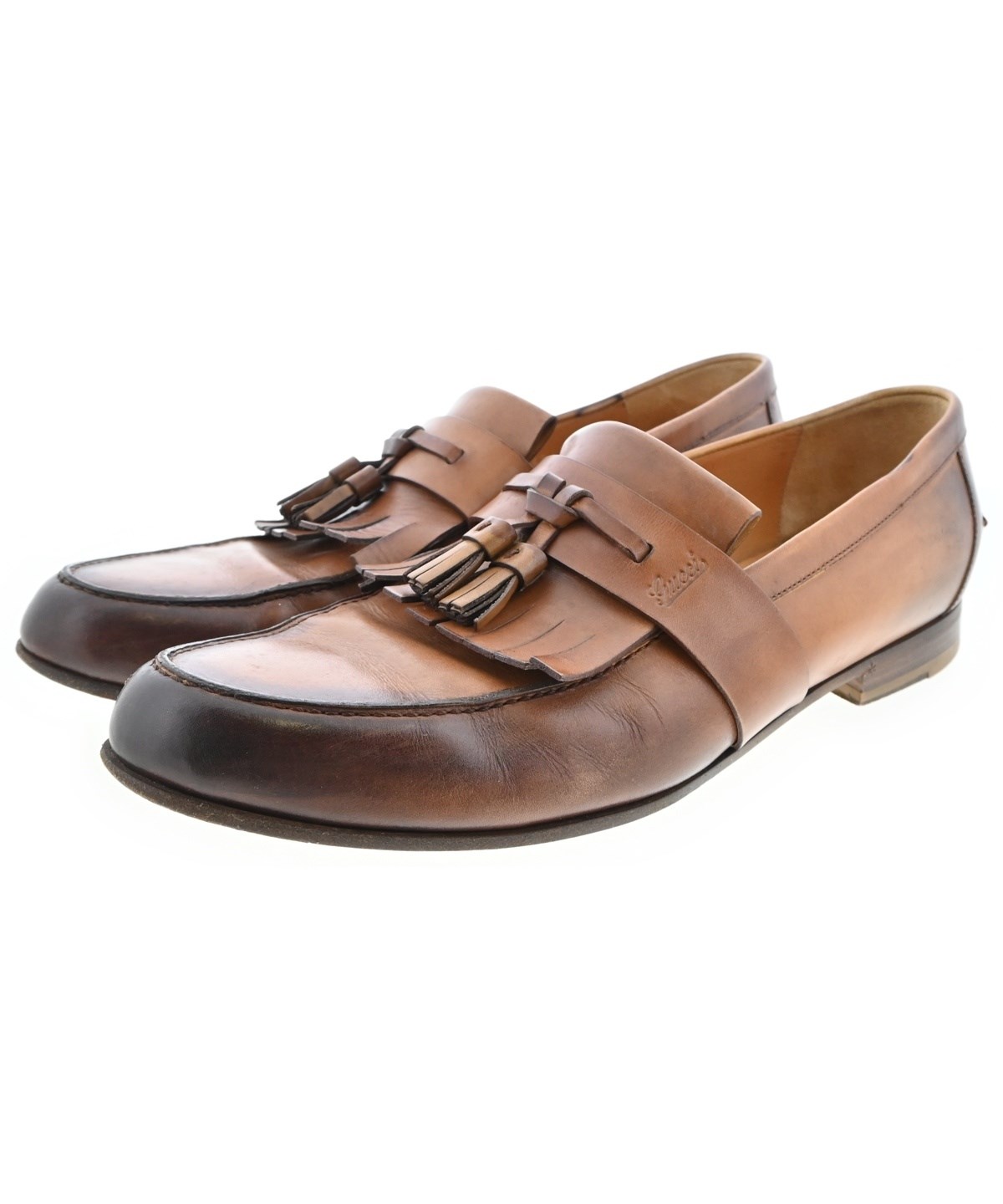 クゥ GUCCI（グッチ）ビジネス・ドレスシューズ 茶 サイズ:EU43(28cm位