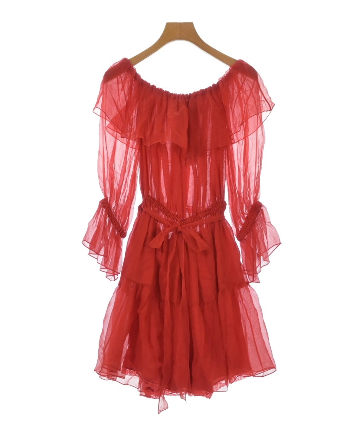 【中古】GUCCI babydollワンピース11号 GUCCI（グッチ）ワンピース 赤 サイズ:36(XS位) レディース