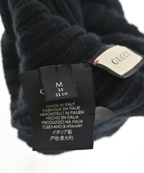 GUCCI（グッチ）ニットキャップ・ビーニー 黒 サイズ:M メンズ/2200612333178