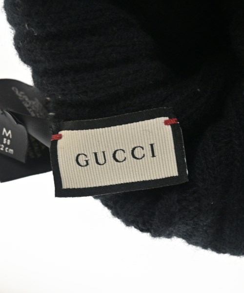 GUCCI（グッチ）ニットキャップ・ビーニー 黒 サイズ:M メンズ/2200612333178