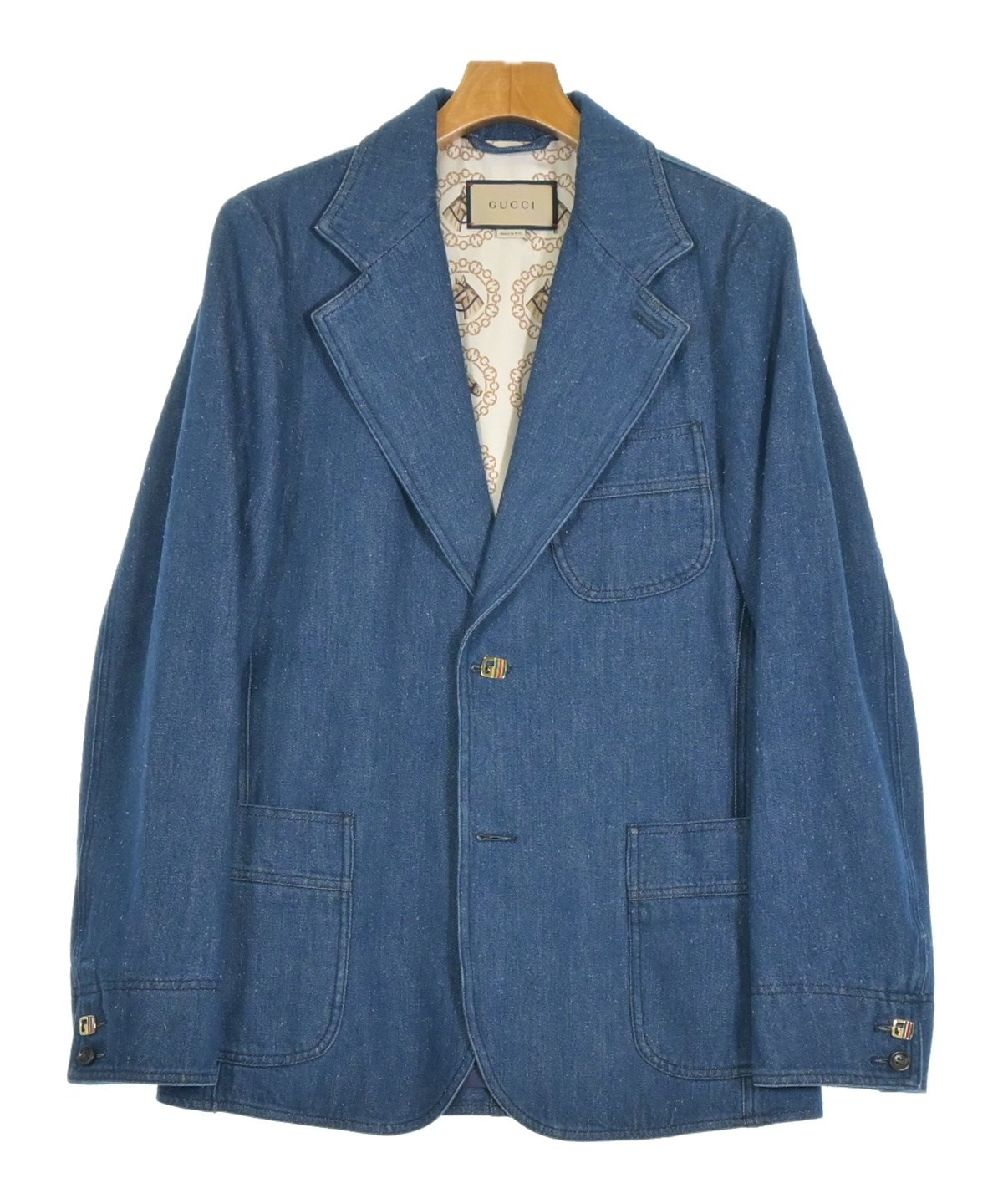 GUCCI（グッチ）テーラードジャケット 青 サイズ:46(M位) メンズ