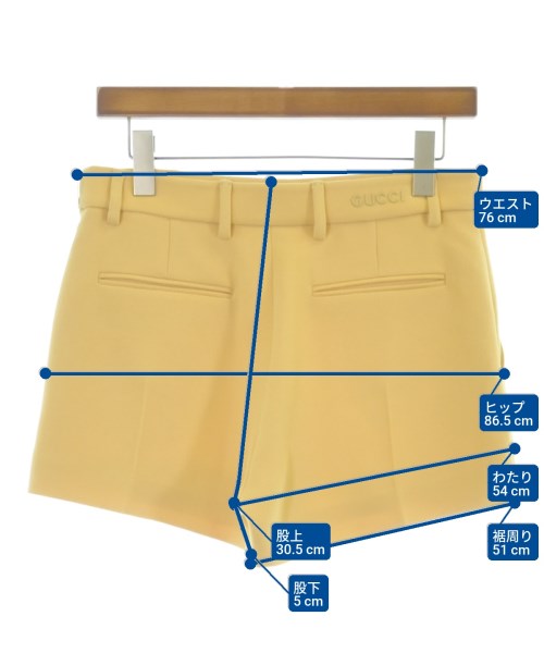 GUCCI（グッチ）ショートパンツ 黄 サイズ:40(M位) レディース/2200670920082