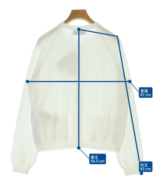 GUCCI（グッチ）カーディガン 白 サイズ:M レディース/2200675587037