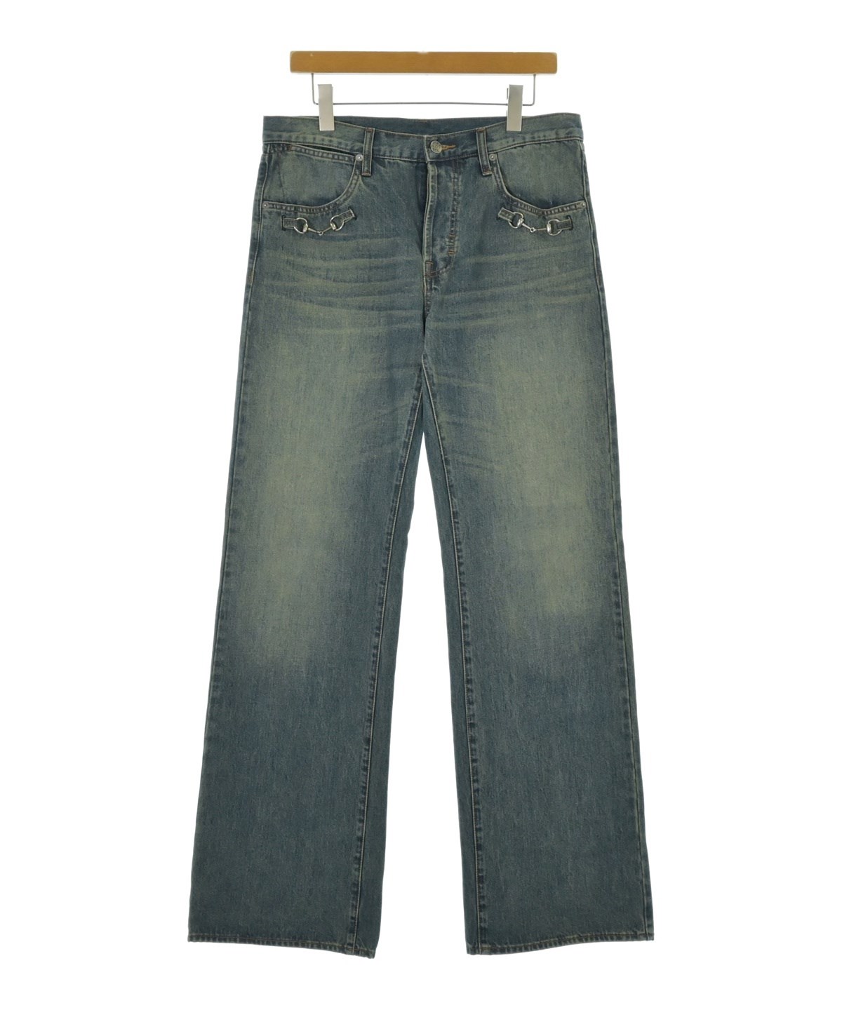 GUCCI グッチ バイカラーストレートデニムパンツ ミケーレ期 32 GUCCI（グッチ）デニムパンツ 青 サイズ:34(XL位) メンズ