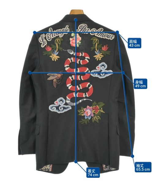 GUCCI（グッチ）テーラードジャケット 黒 サイズ:-(S位) メンズ/2200678648025