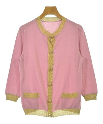 GUCCI ピンク 長袖 カシミヤニットカーディガン GUCCI（グッチ）カーディガン ピンク サイズ:XS レディース