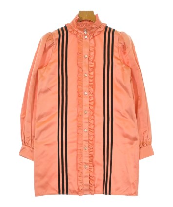 GUCCI 刺繍入りオレンジ半袖ワンピース GUCCI（グッチ）シャツワンピース オレンジ サイズ:40(M位) レディース