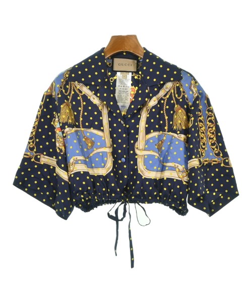 GUCCI(グッチ)ブラウス 紺 サイズ:40(M位)/2200696532016