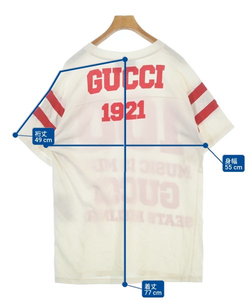 GUCCI（グッチ）Tシャツ・カットソー 白 サイズ:M メンズ/2200701456061