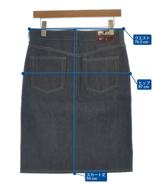 GUCCI（グッチ）ひざ丈スカート 紺 サイズ:36(XS位) レディース/2200653350103