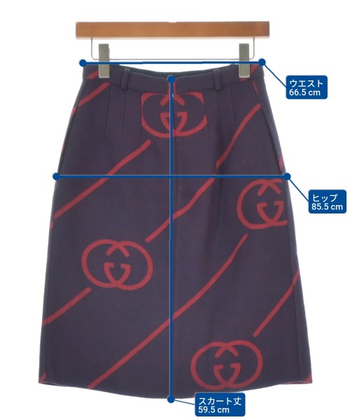 GUCCI（グッチ）ひざ丈スカート 紫 サイズ:38(S位) レディース/2200657894115