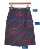 GUCCI（グッチ）ひざ丈スカート 紫 サイズ:38(S位) レディース/2200657894115