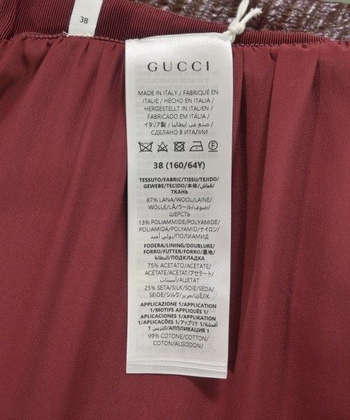 GUCCI（グッチ）ミニスカート 赤 サイズ:38(S位) レディース/2200711749047