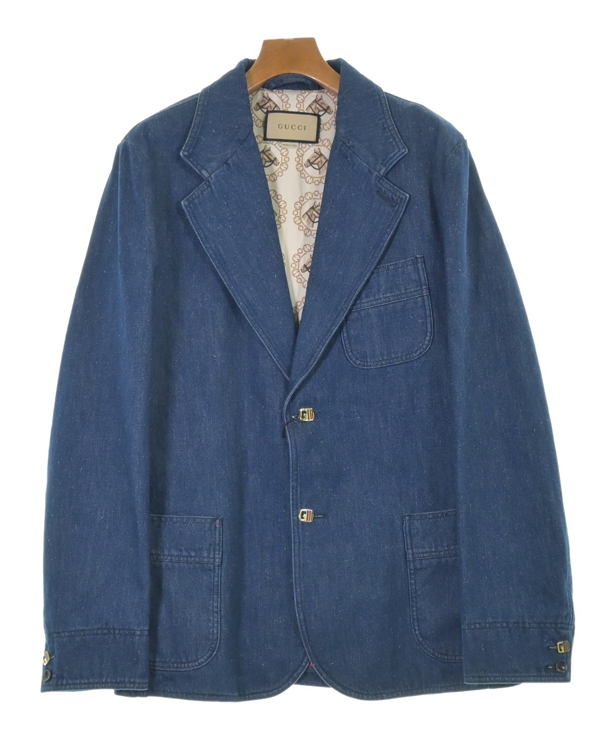 GUCCI（グッチ）テーラードジャケット 青 サイズ:52(XXL位) メンズ