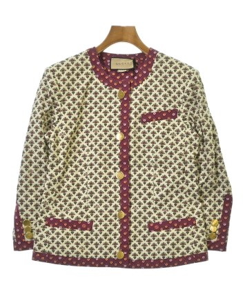 GUCCI（グッチ）ノーカラージャケット 白 サイズ:38(S位) レディース