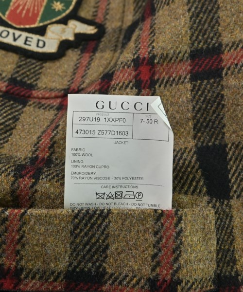 GUCCI（グッチ）テーラードジャケット 茶 サイズ:50(XL位) メンズ/2200648791010