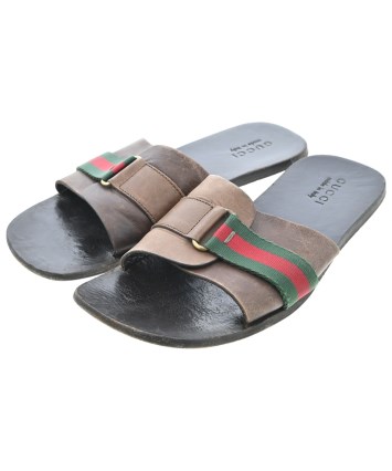 GUCCI（グッチ）サンダル 茶 サイズ:EU40 1/2(25.5cm位) メンズ