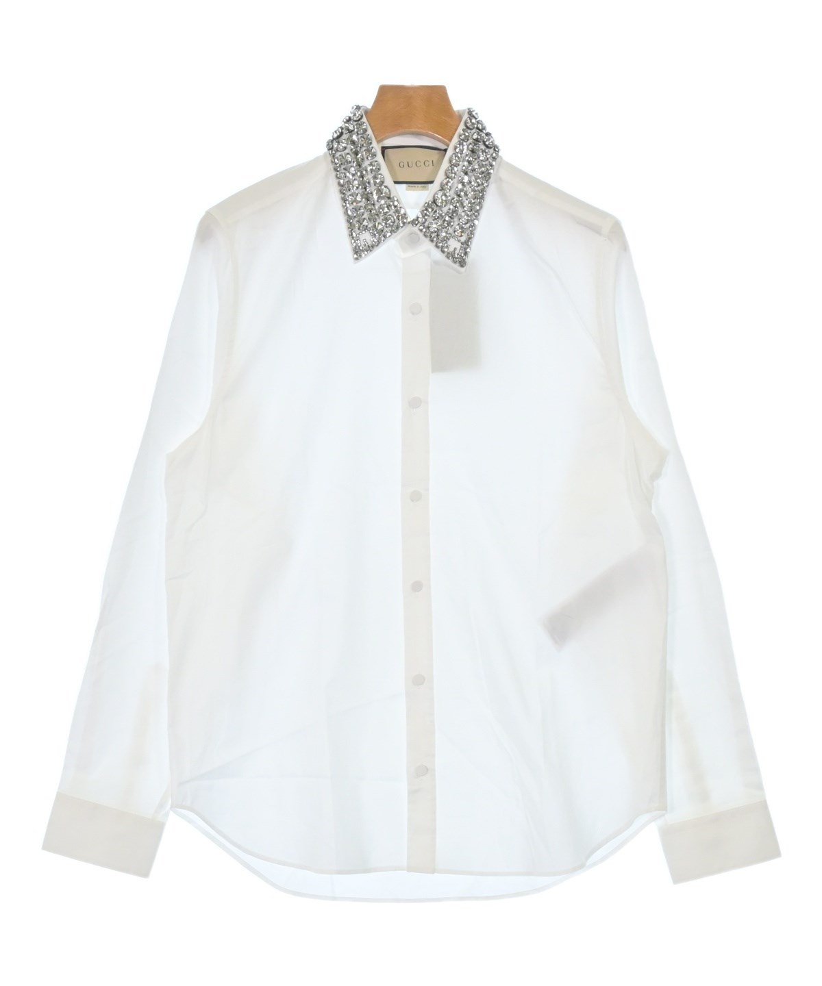 GUCCI スタンドカラー　シャツ　ブラウス　白　38サイズ　美品 GUCCI（グッチ）ドレスシャツ 白 サイズ:15(M位) メンズ/2200651103060