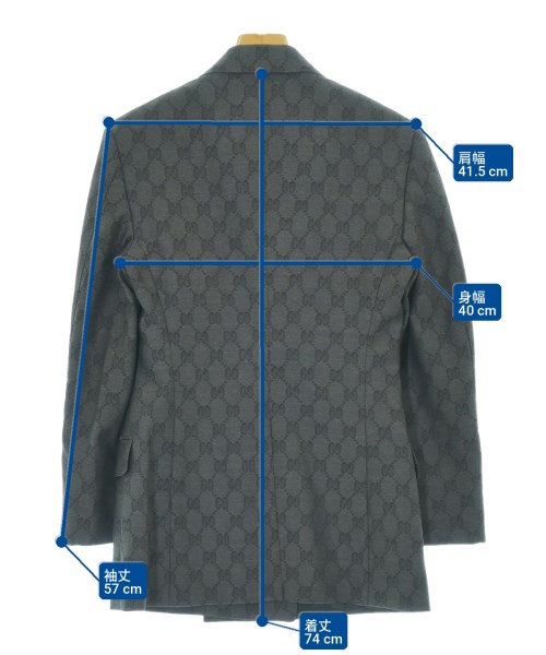 GUCCI（グッチ）テーラードジャケット グレー サイズ:36(XS位) レディース/2200700894178