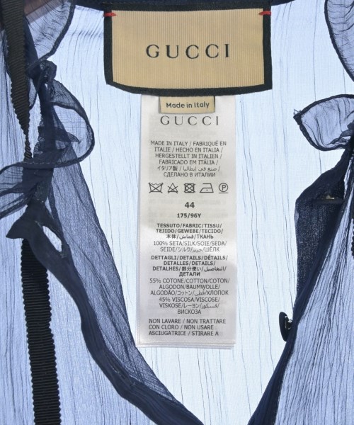 GUCCI（グッチ）ブラウス 紺 サイズ:44(L位) レディース/2200707841069
