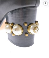 GUCCI（グッチ）ブーツ 黒 サイズ:EU38(24.5cm位) レディース/2200708481011