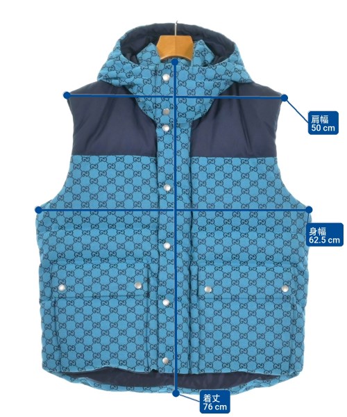 GUCCI（グッチ）ダウンジャケット/ダウンベスト 青 サイズ:48(L位) メンズ/2200663591015