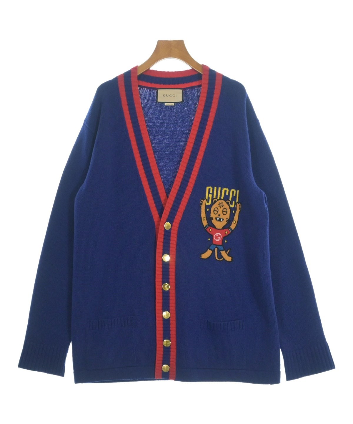 GUCCI（グッチ）カーディガン 青 サイズ:L レディース/2200665174056