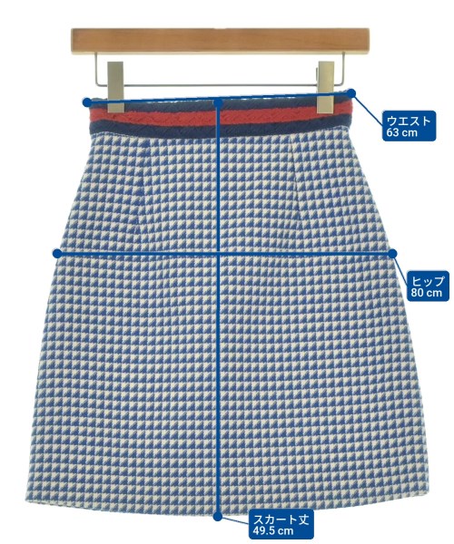 GUCCI（グッチ）ミニスカート 青 サイズ:36(XS位) レディース/2200665818288