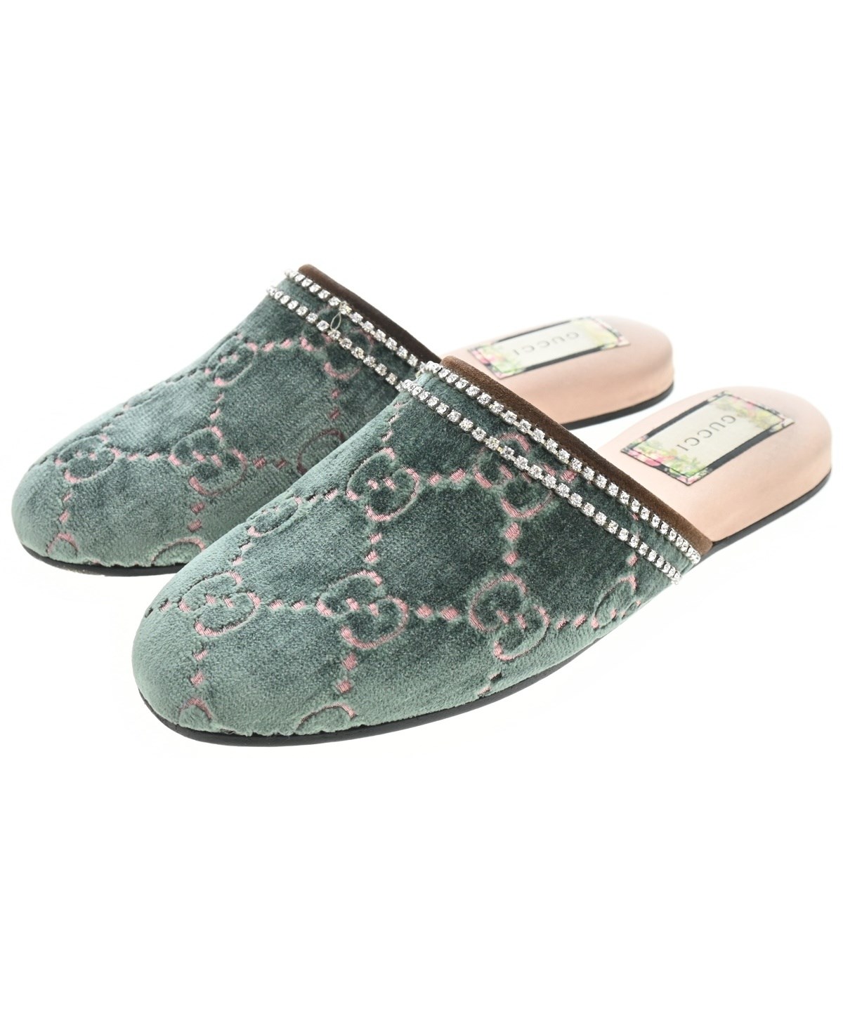 GUCCI（グッチ）サンダル 緑 サイズ:EU37(23.5cm位) レディース
