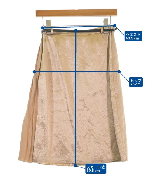 GUCCI（グッチ）ひざ丈スカート ベージュ サイズ:36(XS位) レディース/2200671528058