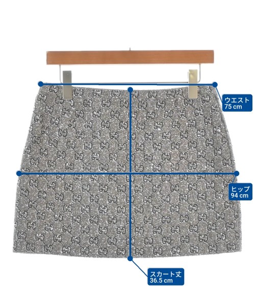 GUCCI（グッチ）ミニスカート シルバー サイズ:40(M位) レディース/2200671528089