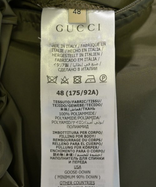 GUCCI（グッチ）ダウンジャケット/ダウンベスト カーキ サイズ:48(L位) メンズ/2200732915148