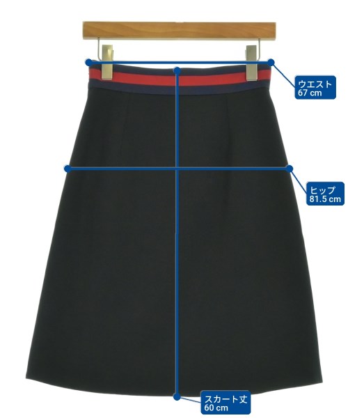 GUCCI（グッチ）ひざ丈スカート 黒 サイズ:38(S位) レディース/2200724451036
