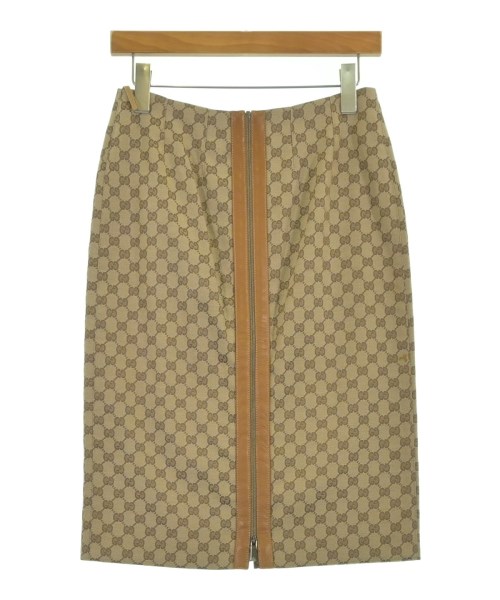 GUCCI（グッチ）ひざ丈スカート ベージュ サイズ:40(M位) レディース/2200724451074