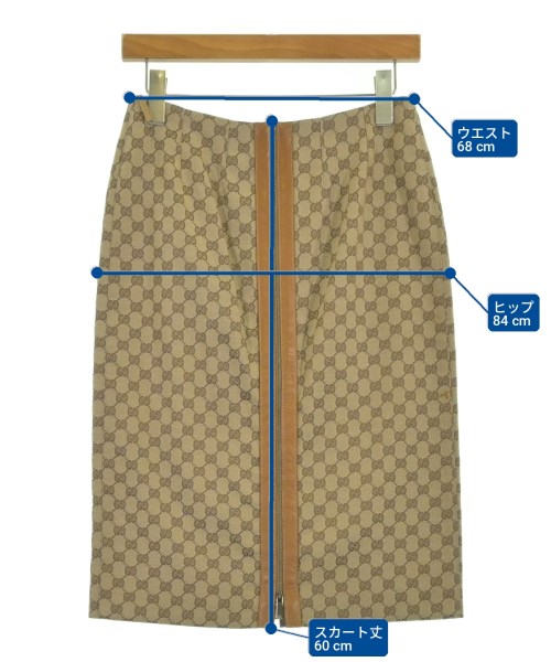 GUCCI（グッチ）ひざ丈スカート ベージュ サイズ:40(M位) レディース/2200724451074