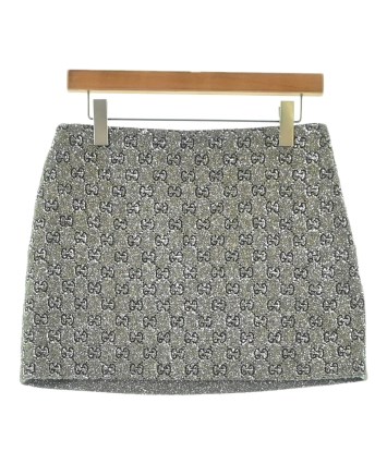 GUCCI グッチ スカート グレー 38 M GUCCI（グッチ）ミニスカート シルバー サイズ:40(M位) レディース