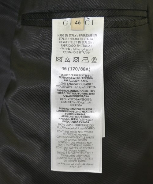 GUCCI（グッチ）テーラードジャケット 黒 サイズ:46(M位) メンズ/2200687749010