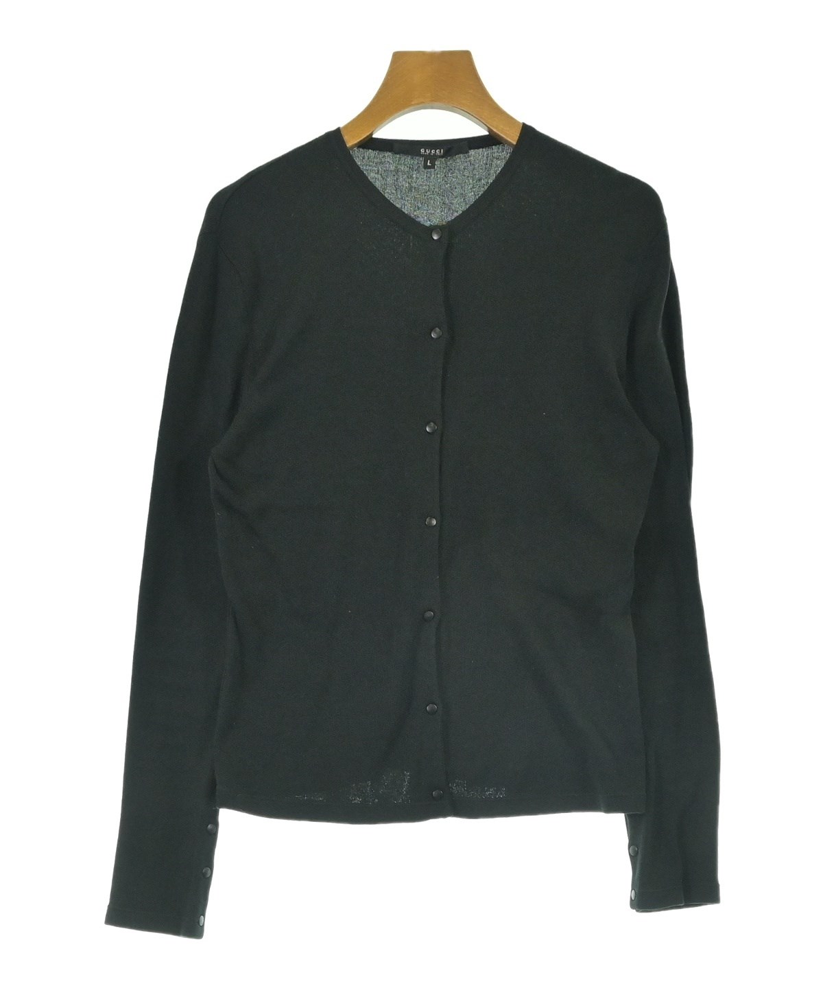 GUCCI カーディガン 長袖 ボタン付き GUCCI（グッチ）カーディガン 黒 サイズ:L レディース/2200684334011