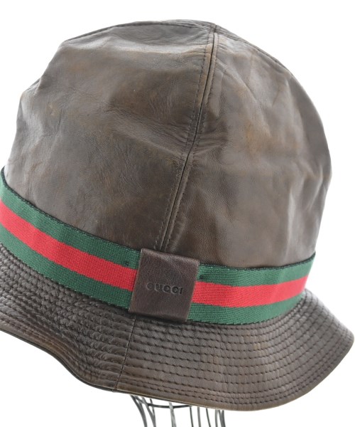 GUCCI（グッチ）ハット 茶 サイズ:L レディース/2200693406112