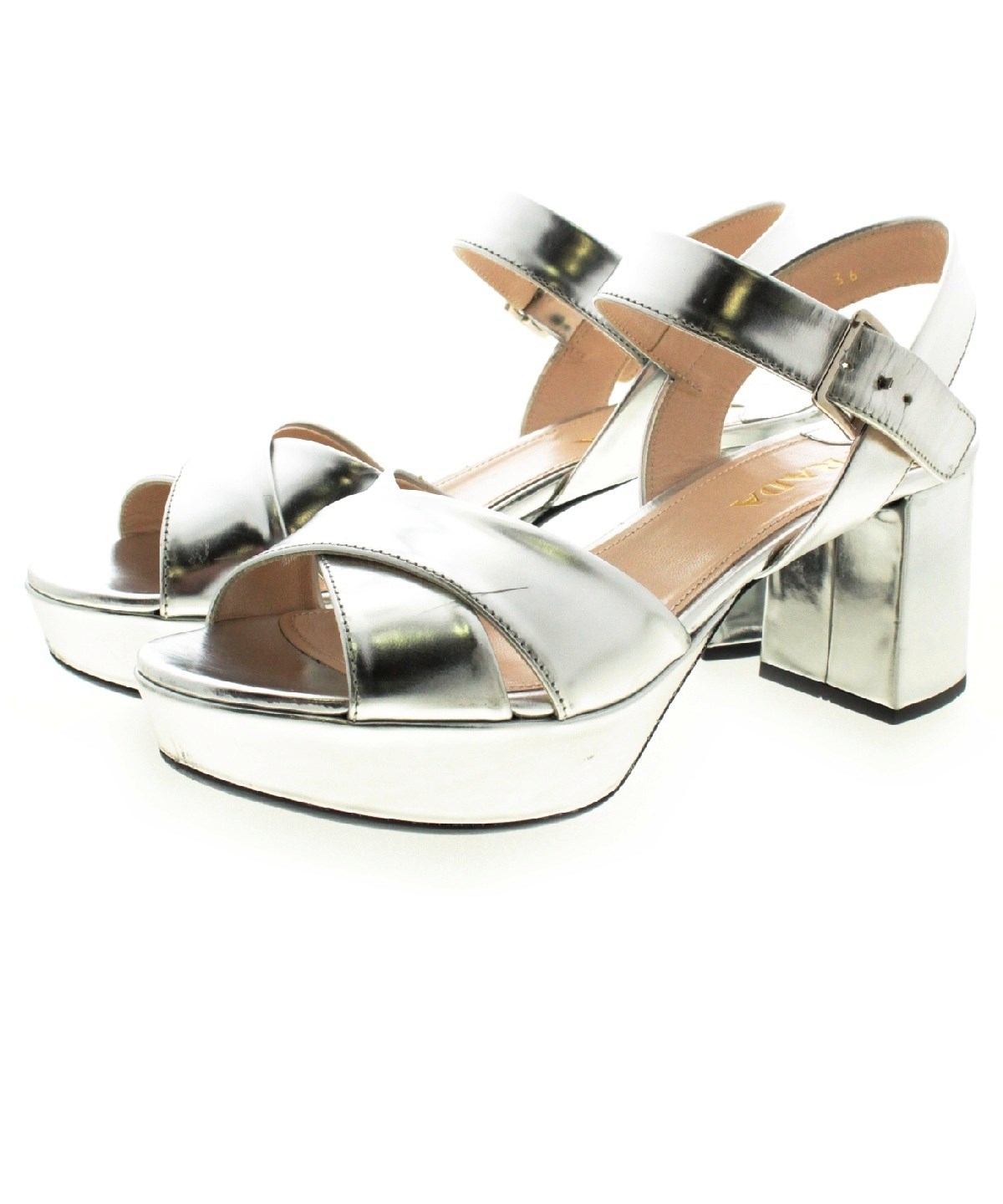 PRADA（プラダ）サンダル シルバー サイズ:EU36(22.5cm位